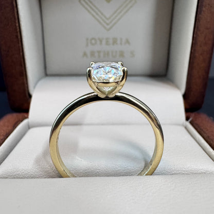 Anillo de Compromiso Oro Amarillo 14k con Diamante de Laboratorio Oval 1.50ct Certificado IGI