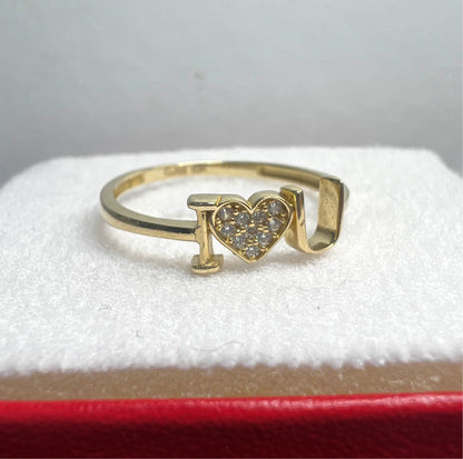 Anillo Love de Oro Sólido 10kt