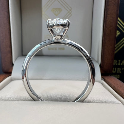 Anillo de Compromiso Oro Blanco 14k con Diamante de Laboratorio Oval 1.50ct Certificado IGI