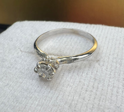 Anillo de Compromiso Oro Blanco con Diamante Natural 0.40ct