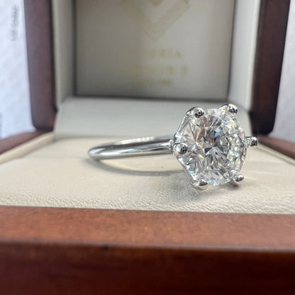 Anillo de Compromiso Oro Blanco 14k con Diamante de Laboratorio Certificado IGI 1.50ct