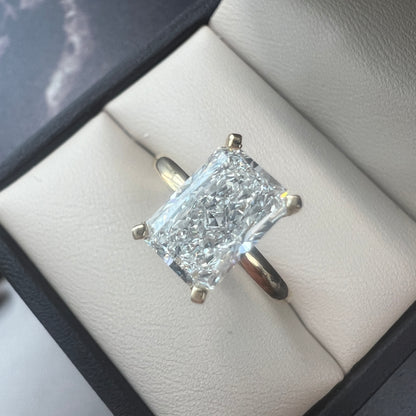 Anillo de Compromiso Oro Amarillo 14k con Diamante de Laboratorio Certificado IGI 2.52ct