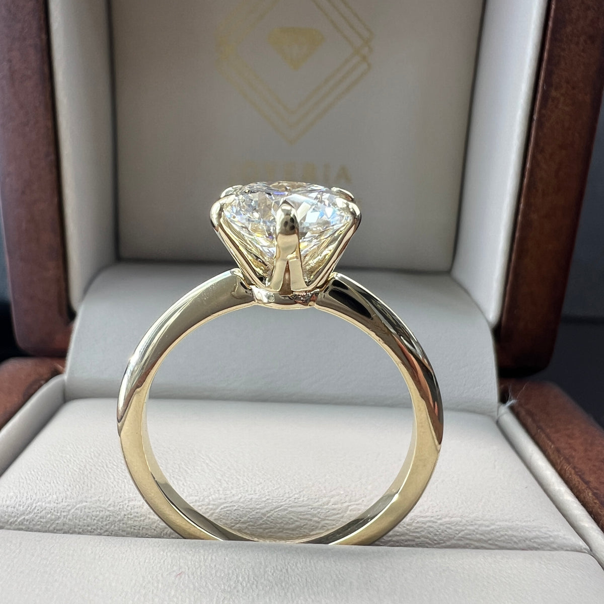 Anillo de Compromiso Oro Amarillo 14k con Diamante de Laboratorio Brillante 2.00ct Certificado IGI