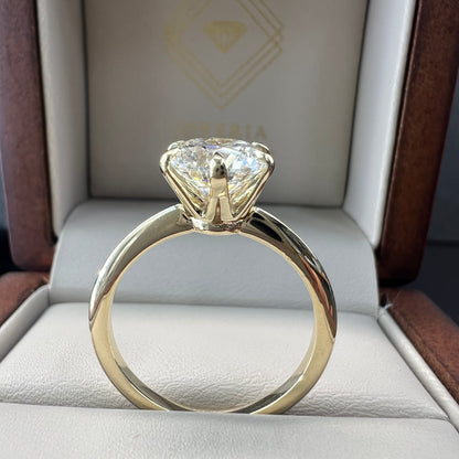 Anillo de Compromiso Oro Amarillo 14k con Diamante de Laboratorio Brillante 2.00ct Certificado IGI