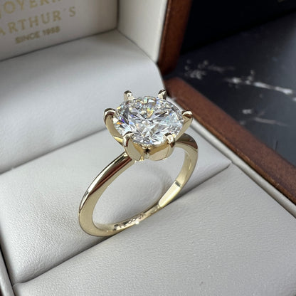 Anillo de Compromiso Oro Amarillo 14 con Diamante de Laboratorio Brillante 2.00ct Certificado IGI