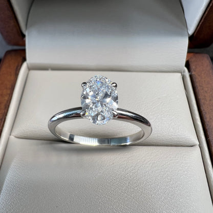 Anillo de Compromiso Oro Blanco 14k con Diamante de Laboratorio Ceritificado IGI 1.00ct