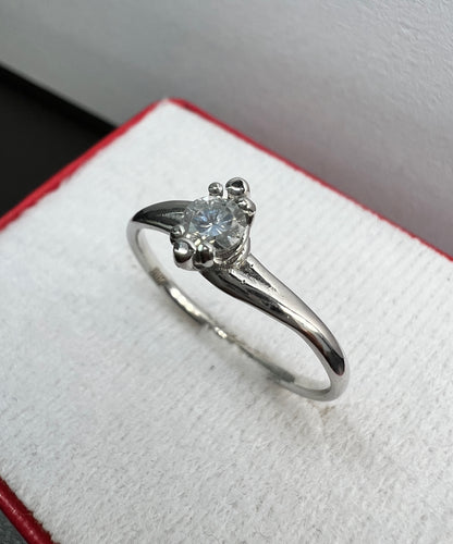 Anillo de Compromiso Oro Blanco con Diamante Natural 0.20ct