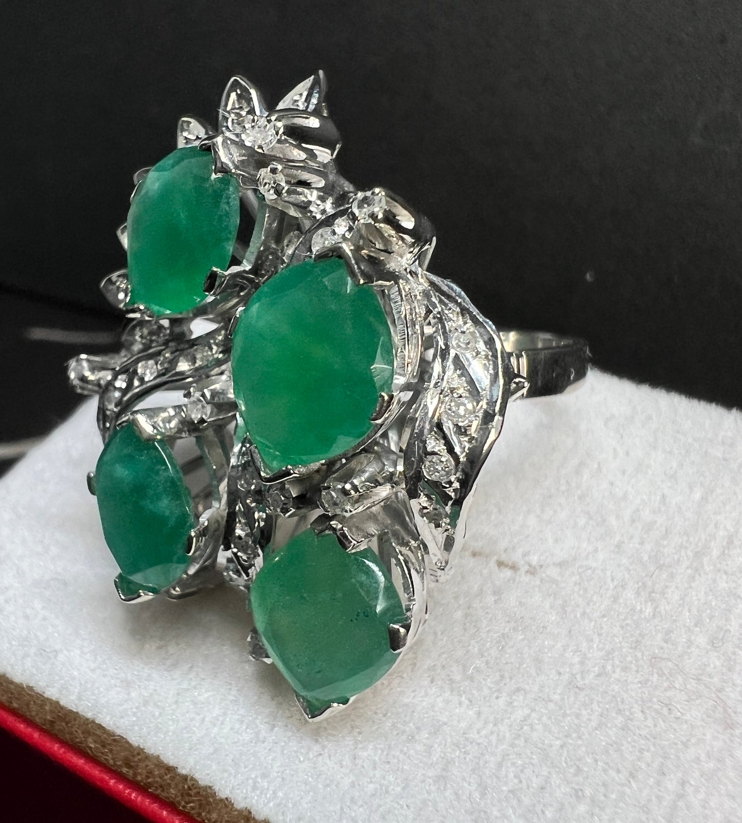 Anillo Plata Paladio con Cuarcitas y Diamantes Naturales 0.62ct