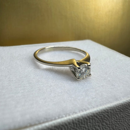 Anillo de Compromiso Oro Blanco con Diamante Natural 0.30ct