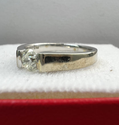 Anillo de Compromiso Oro Blanco con Diamante Natural 0.35ct