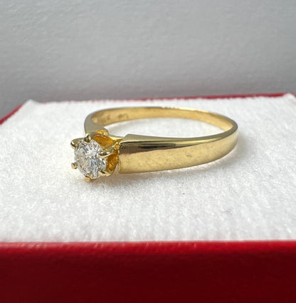 Anillo de Compromiso Oro Amarillo con Diamante Natural 0.20ct