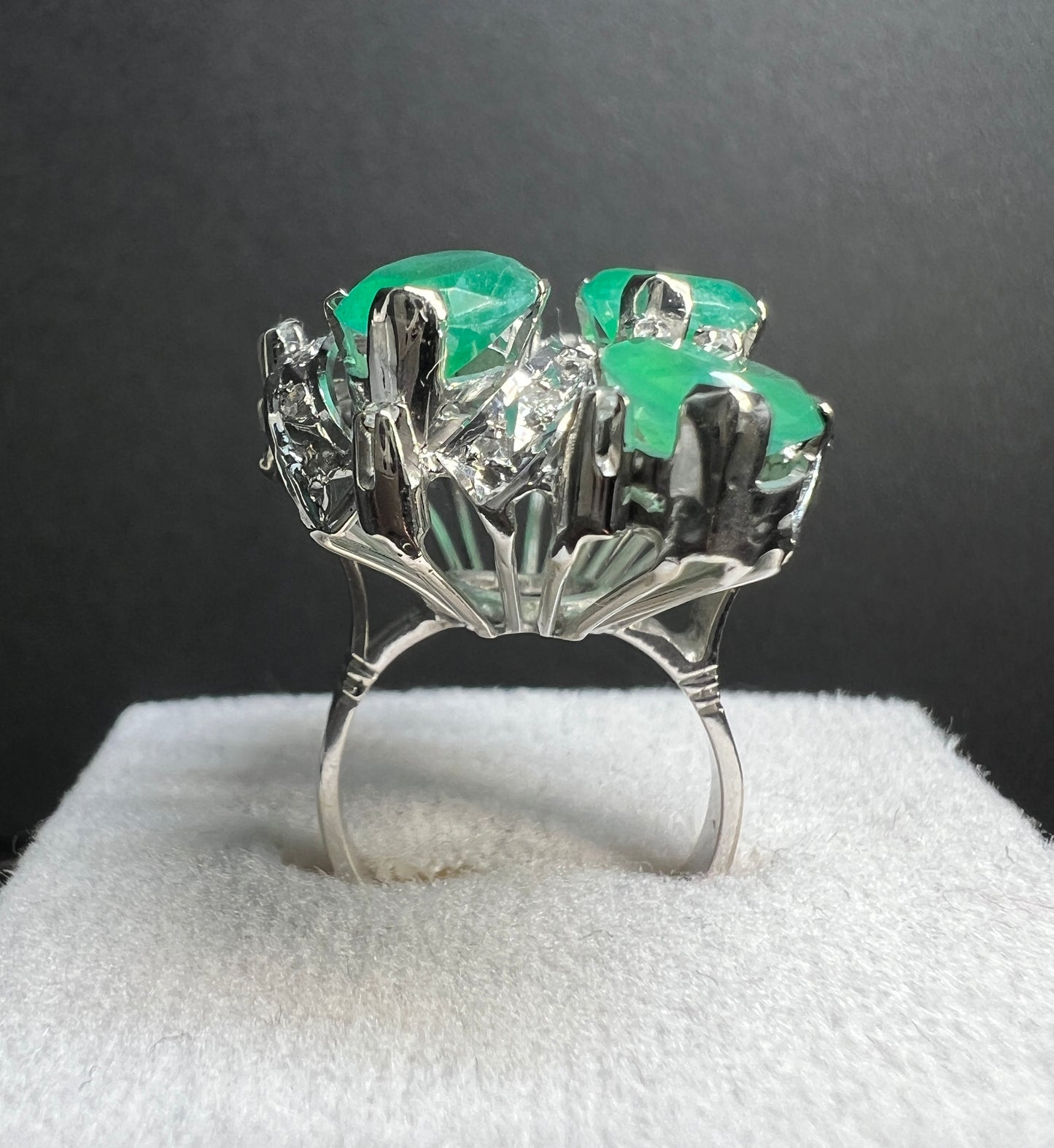 Anillo Plata Paladio con Cuarcitas y Diamantes Naturales 0.62ct