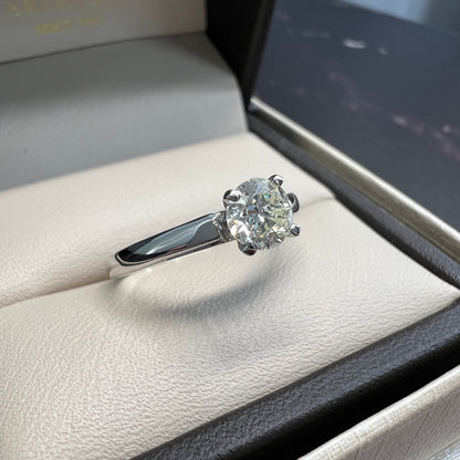 Anillo de Compromiso Oro Blanco 14k con Diamante Natural 0.49ct