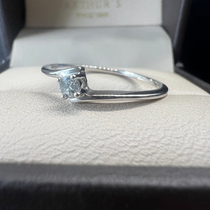 Anillo de Compromiso Oro Blanco 14k con Diamante Natural de 0.07ct