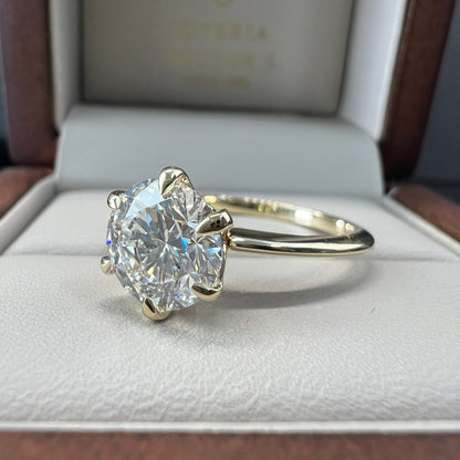 Anillo de Compromiso Oro Amarillo 14k con Diamante de Laboratorio Brillante 2.00ct Certificado IGI