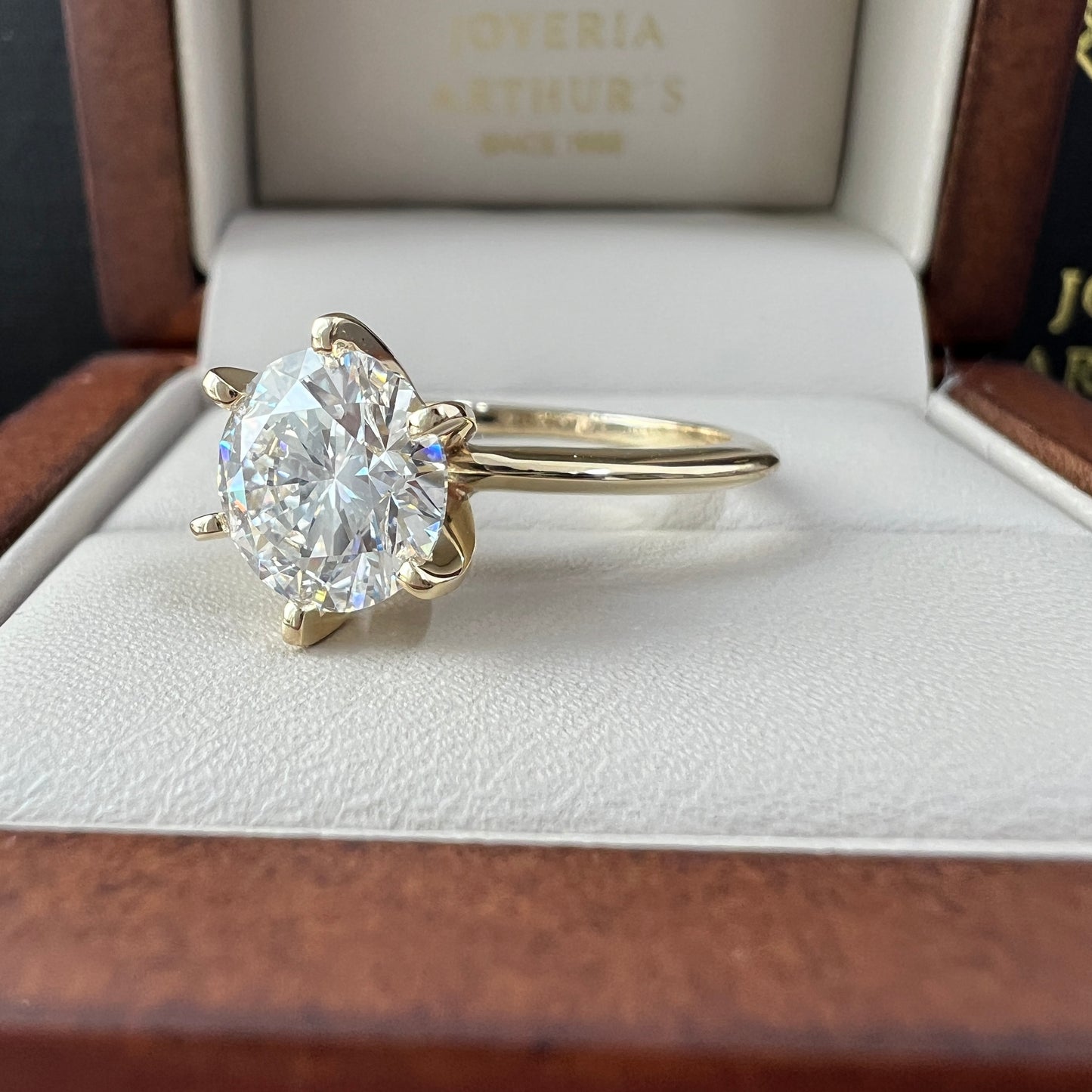 Anillo de Compromiso Oro Amarillo 14 con Diamante de Laboratorio Brillante 2.00ct Certificado IGI
