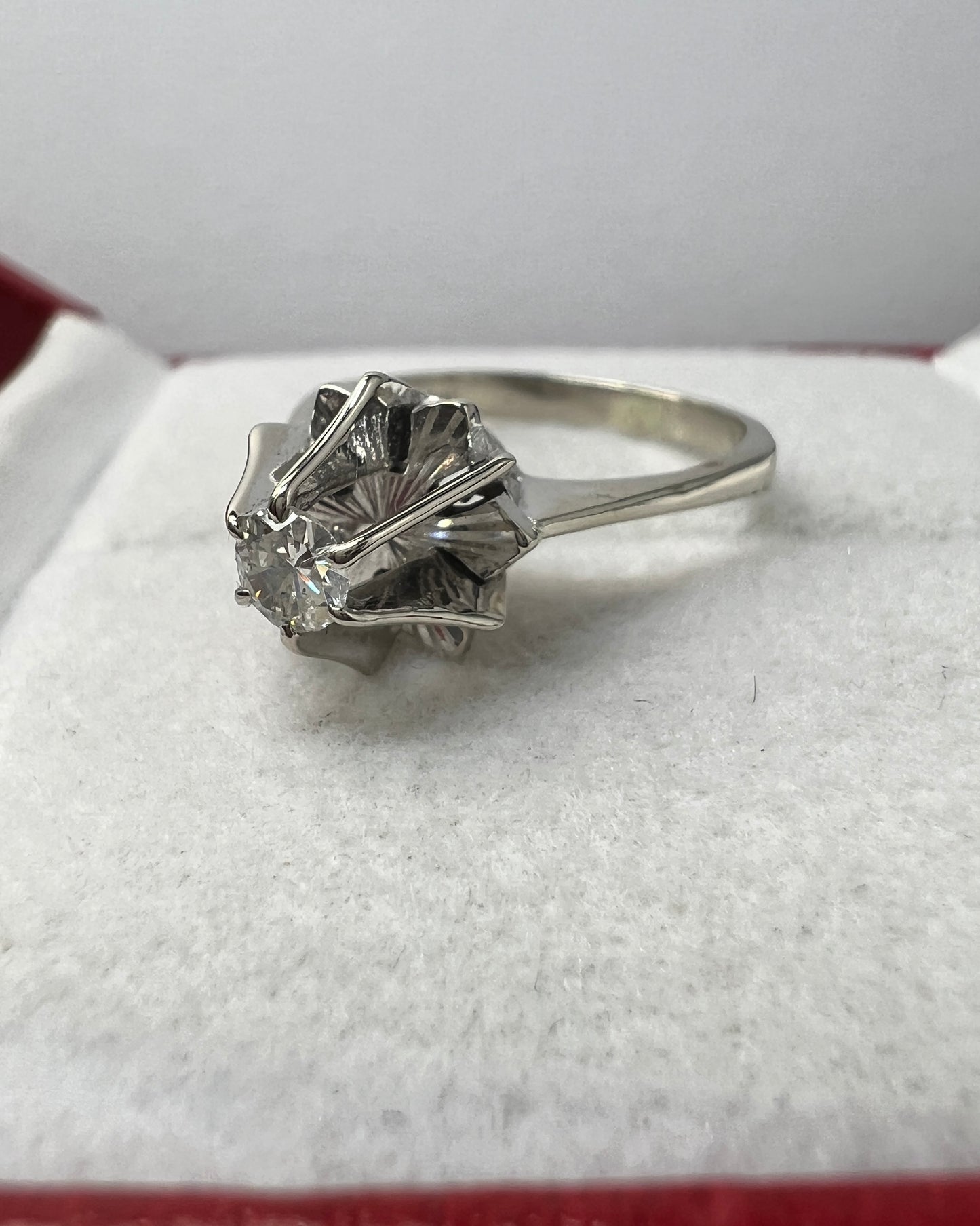 Anillo de Compromiso Oro Blanco con Diamante Natural 0.20ct