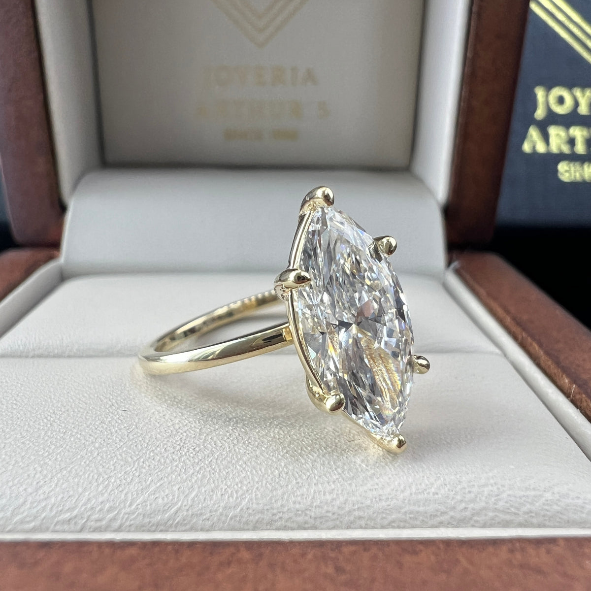 Anillo de Compromiso Oro Amarillo 14k con Diamante de Laboratorio Marquise 2.00ct Certificado IGI