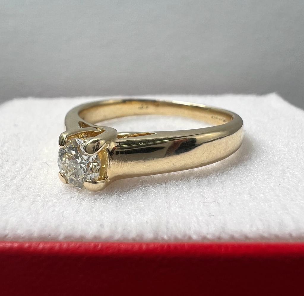 Anillo de Compromiso Oro Amarillo con Diamante Natural 0.35ct