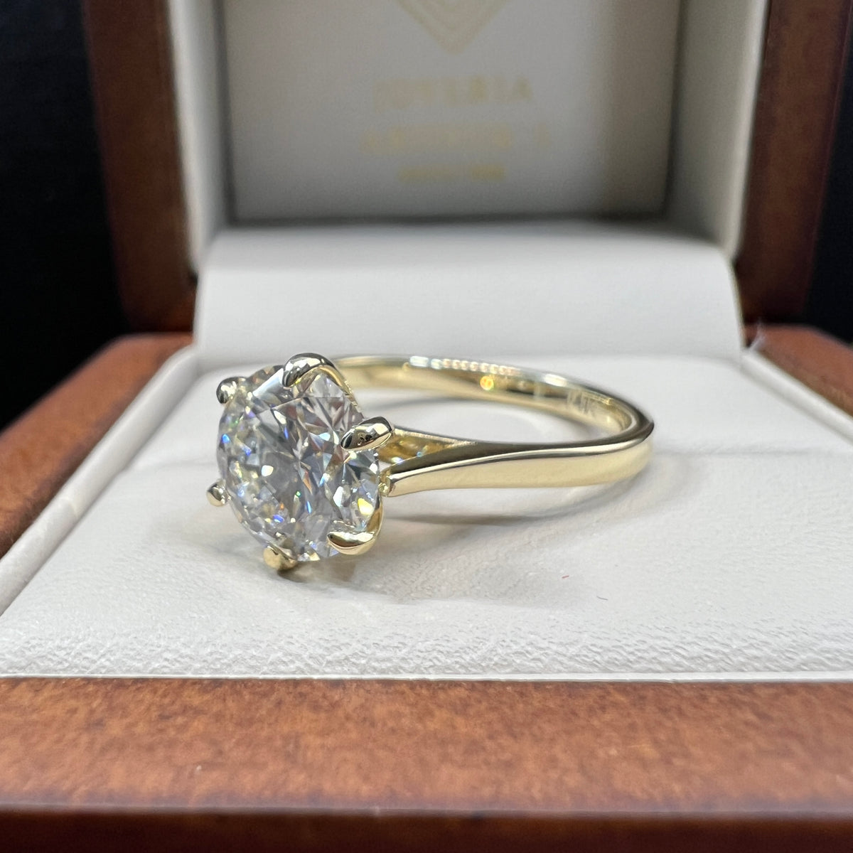 Anillo de Compromiso Oro Amarillo 14k Diamante de Laboratorio Brillante 2.00ct Certificado IGI