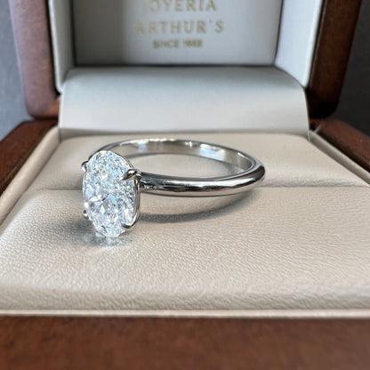 Anillo de Compromiso Oro Blanco 14k con Diamante de Laboratorio Ceritificado IGI 1.00ct