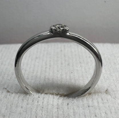 Anillo de Compromiso Oro Blanco con Diamante Natural 0.05ct