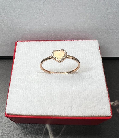 Anillo Corazón Oro Rosa 10kt