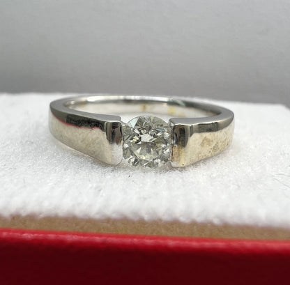 Anillo de Compromiso Oro Blanco con Diamante Natural 0.35ct