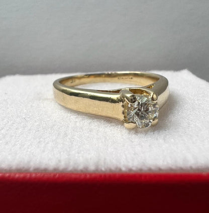 Anillo de Compromiso Oro Amarillo con Diamante Natural 0.35ct