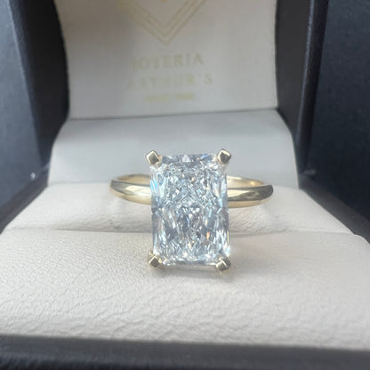 Anillo de Compromiso Oro Amarillo 14k con Diamante de Laboratorio Certificado IGI 2.52ct