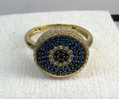 Anillo Ojo Turco de Oro Sólido 10kt