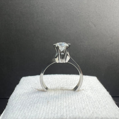 Anillo de Compromiso Oro Blanco con Diamante Natural 0.52ct