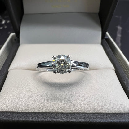 Anillo de Compromiso Oro Blanco 14k con Diamante Natural 0.49ct
