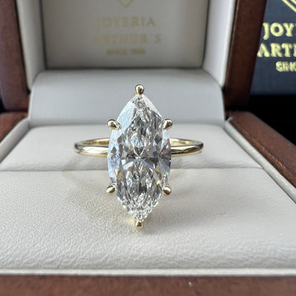 Anillo de Compromiso Oro Amarillo 14k con Diamante de Laboratorio Marquise 2.00ct Certificado IGI