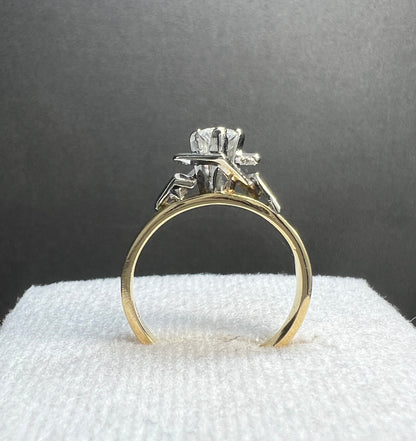 Anillo de Compromiso Oro Amarillo y Blanco con Diamante Natural 0.20ct