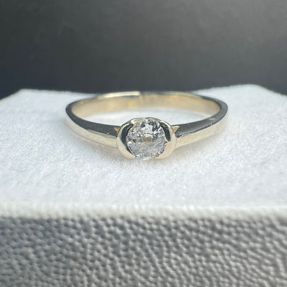 Anillo de Compromiso Oro Blanco y Diamante Natural 0.15ct