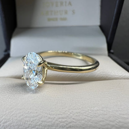 Anillo de Compromiso Oro Amarillo 14k con Diamante de Laboratorio Certificado IGI 1.00ct