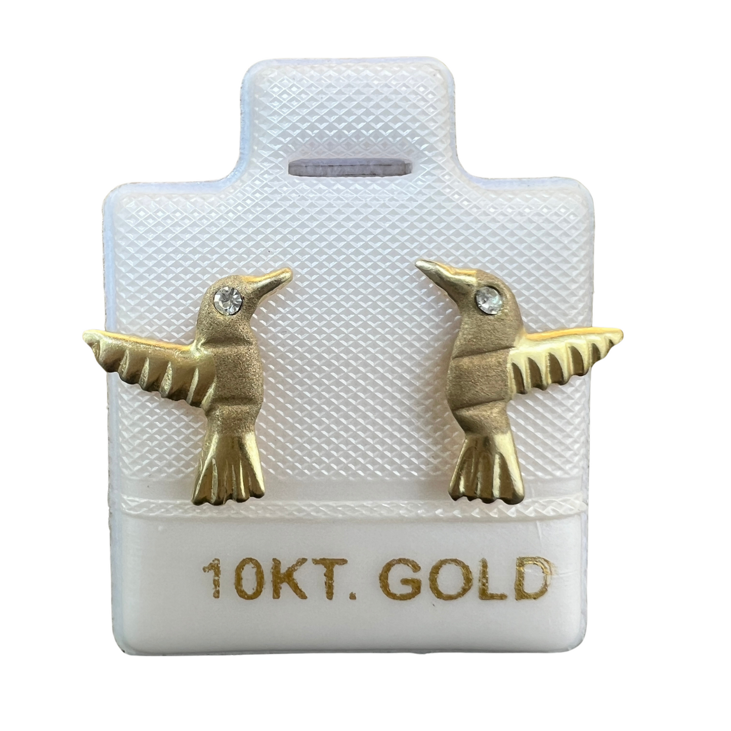 Broqueles Colibrí Oro Sólido 10kt