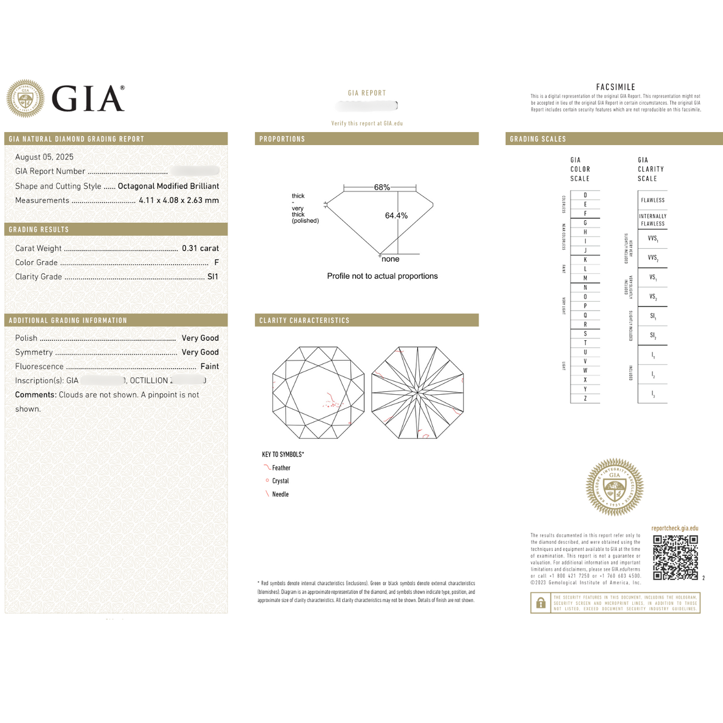 Anillo de Compromiso Diamante Natural Octillion Certificado GIA 0.31ct