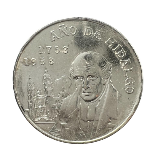 Moneda 5 pesos Año de Hidalgo 1953