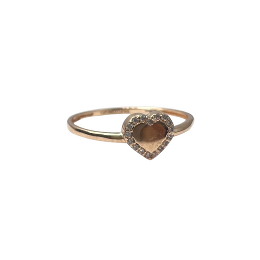 Anillo Corazón Oro Rosa 10kt