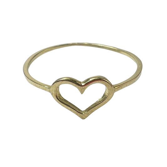 Anillo Corazón Oro Sólido 10kt