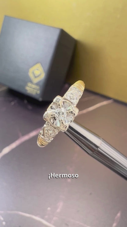 Anillo de Compromiso Oro Amarillo con Diamante Natural 0.05ct