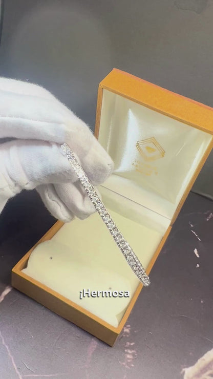 Brazalete Tenis Oro Blanco con Diamantes Naturales 1.40ct