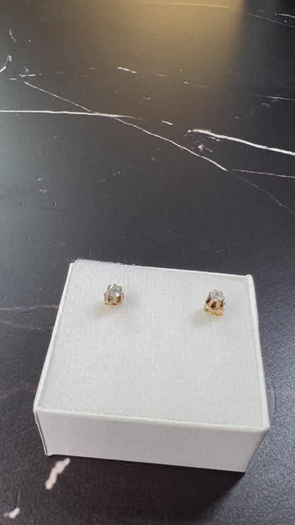 Broqueles con Zirconia Oro Sólido 10kt