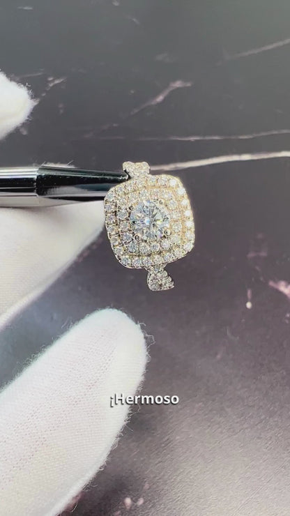 Anillo de Compromiso Oro Blanco con Diamantes de Laboratorio 1.25ct Certificado IGI