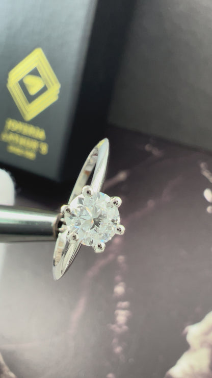 Anillo de Compromiso Oro Blanco de 14k con Diamante Natural Brillante 0.50ct Certificado GIA