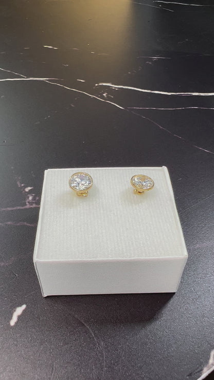 Broqueles con Zirconia Oro Sólido 10kt